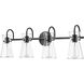 Camellia 4 Light 30.7 inch Matte Black Vanity Light Wall Light